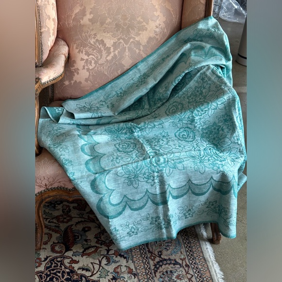 Rare Vintage but new not used European pure linen table cloth square Decor lux - Picture 5 of 15